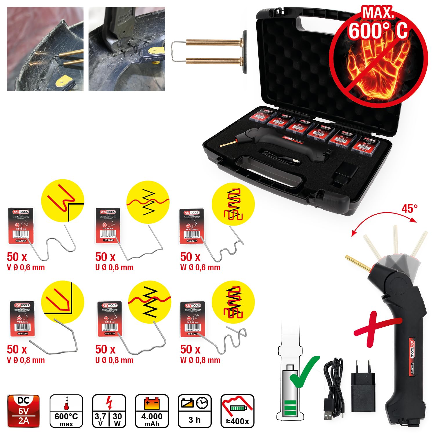 KS TOOLS Kit de réparation plastique 150.1065
