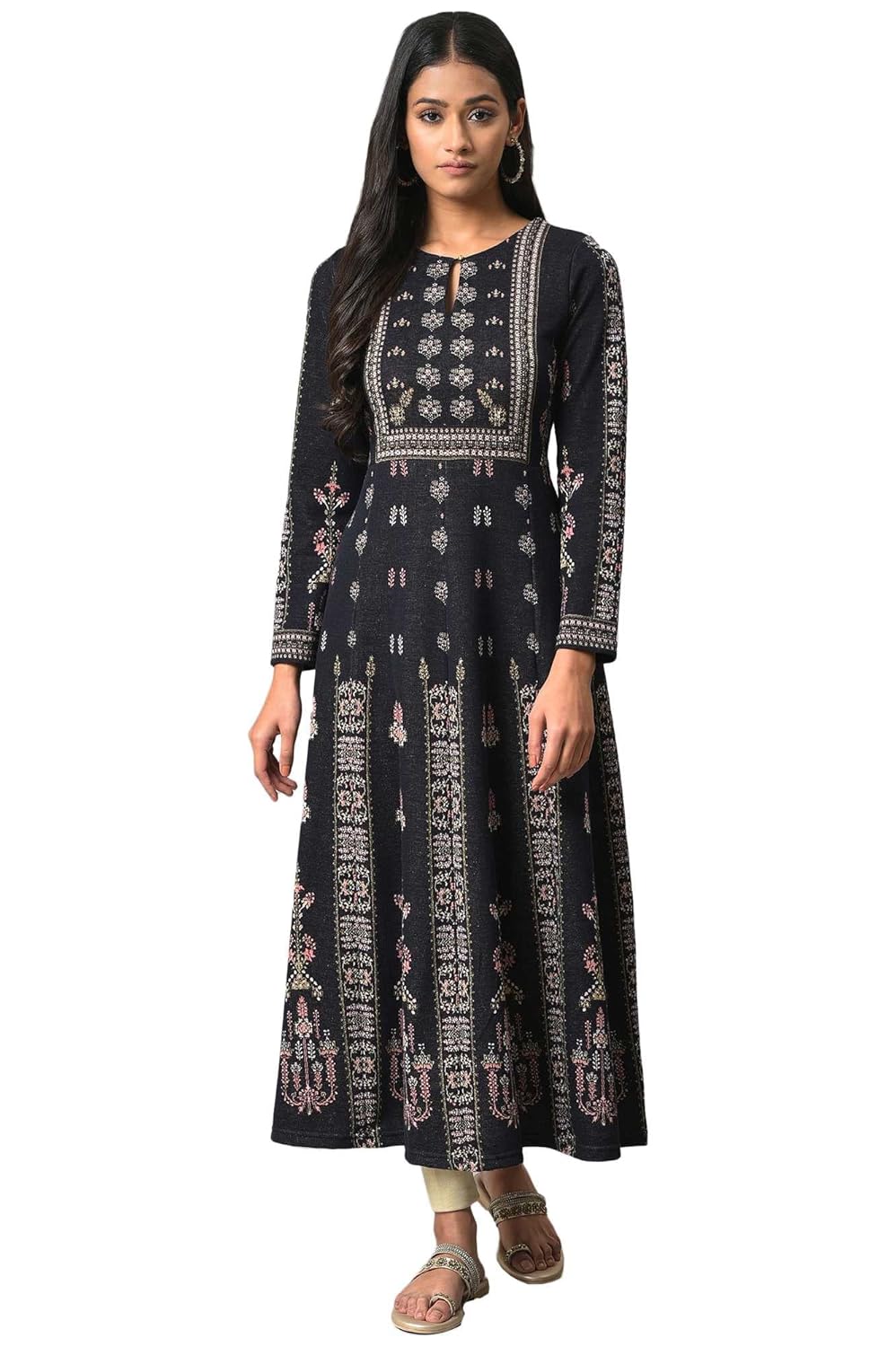 W for Woman Women Cotton Jacquard Flared Plus Size Winter Kurta W for Woman Women Cotton Jacquard Flared Plus Size Winter Kurta