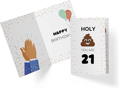 Miniatura 2 de Karto Divertida tarjeta de cumpleaños número 21 para hombres y mujeres, tarjetas grandes de 5.5 x 8.5 pulgadas, tarjetas de cumpleaños de 21 años