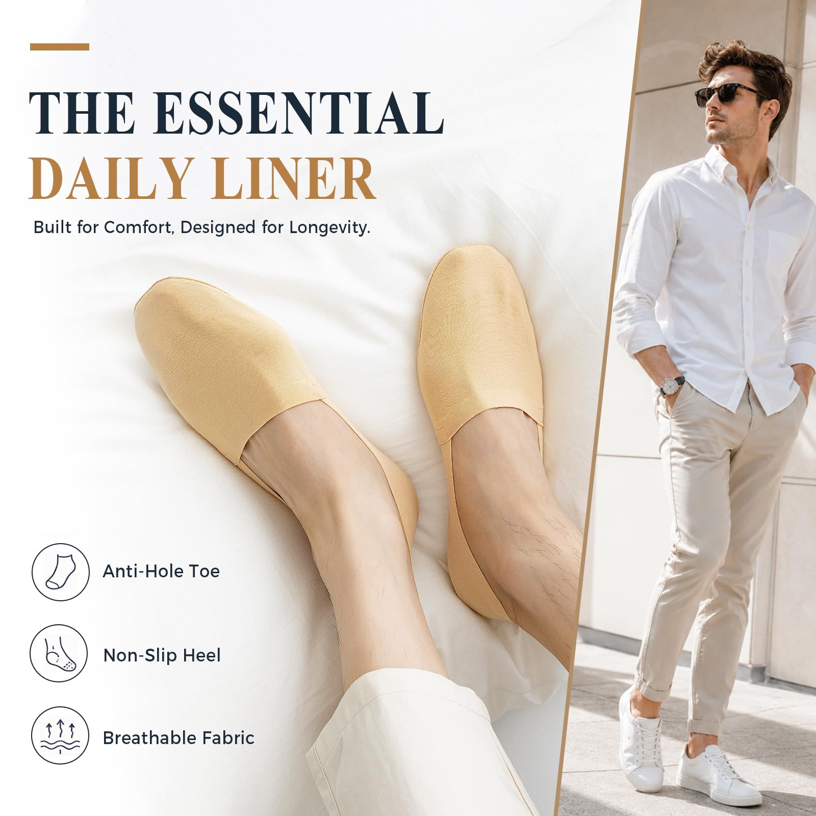 Caudblor 6 Pares Calcetines Invisibles Hombre Mujer Pack de Algodón Peinado con Puntera Reforzada Calcetines Cortos Antideslizantes para Zapatillas Mocasines 37-39 40-42
