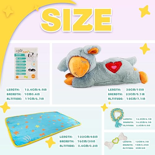 Miniatura 7 de ALL FOR PAWS Nuevo kit de iniciación para cachorros, juguetes de ayuda para dormir para cachorros, juguetes cómodos para abrazar a los perros,