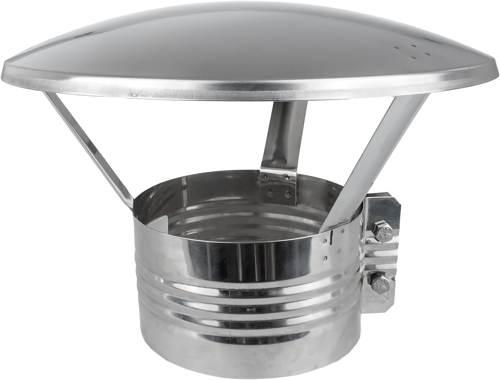 Stainless Steel Chimney Cowl - rain and Snow Cover Protector Cap 5" 6" 8" TOP (DA120-CH (5"/120mm))