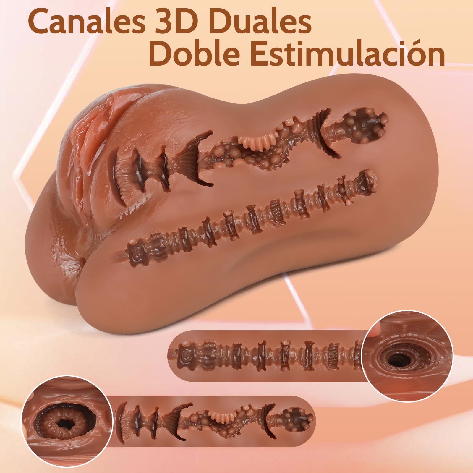 710G Masturbádores Masculino Real Juguetes Sexuales - 3D Masturbador Masculino Juguete Sexuale para Hombre con Vagina Realista y Anal Apretado Coños Sexuales Realista Juguetes Eróticos para Adultos