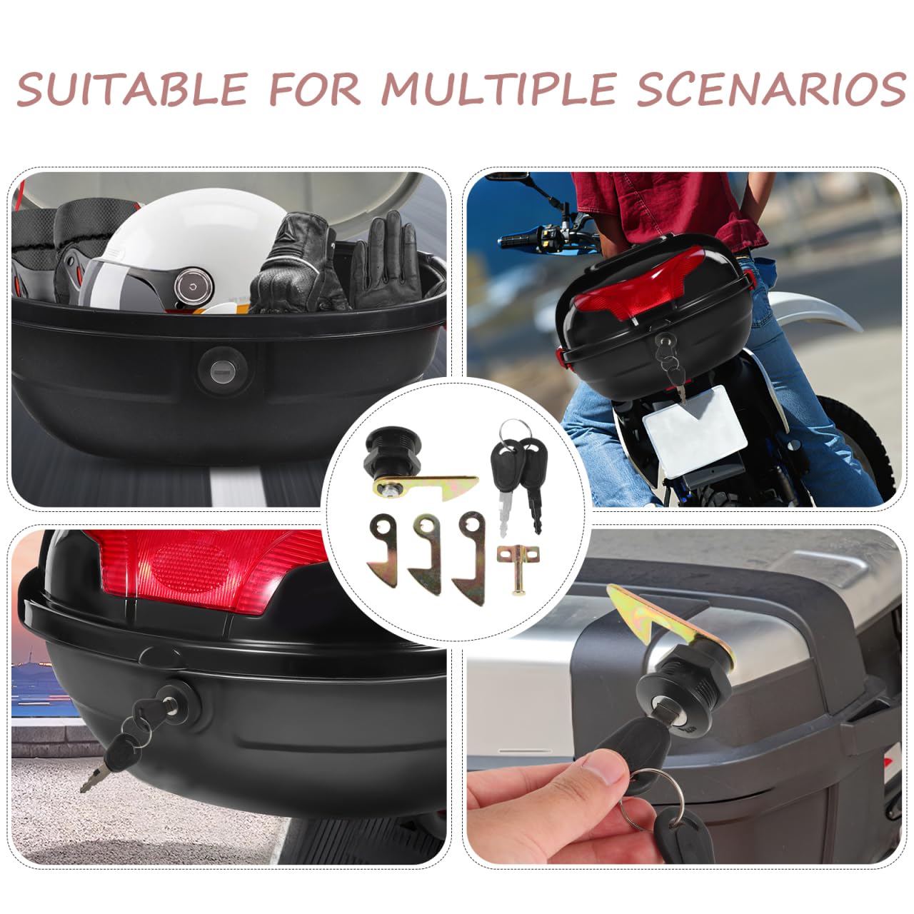 1 Set Serratura per Bagagliaio Posteriore per Scooter e Motociclette Blocco Lega Zinco Sicurezza Ottimale per Installazione Facile e Design Compatto