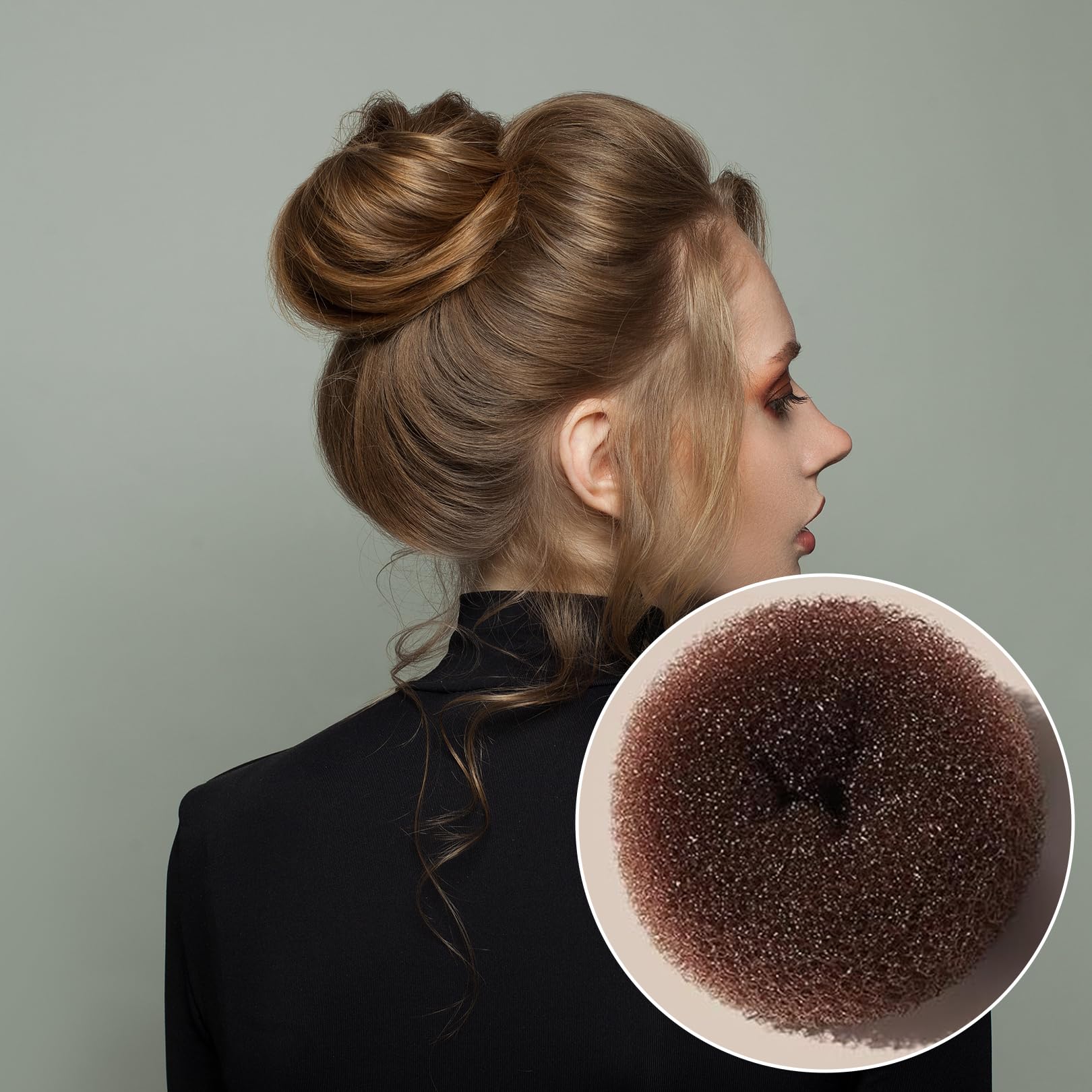 4 Pezzi Ciambelle per Chignon, Accessori per Capelli a Ciambella, Elastici per Capelli, Accessori per Capelli a Ciambella per Bambine, Cuscini per Chignon, Pinze per Fascia, per Matrimonio (Marrone)