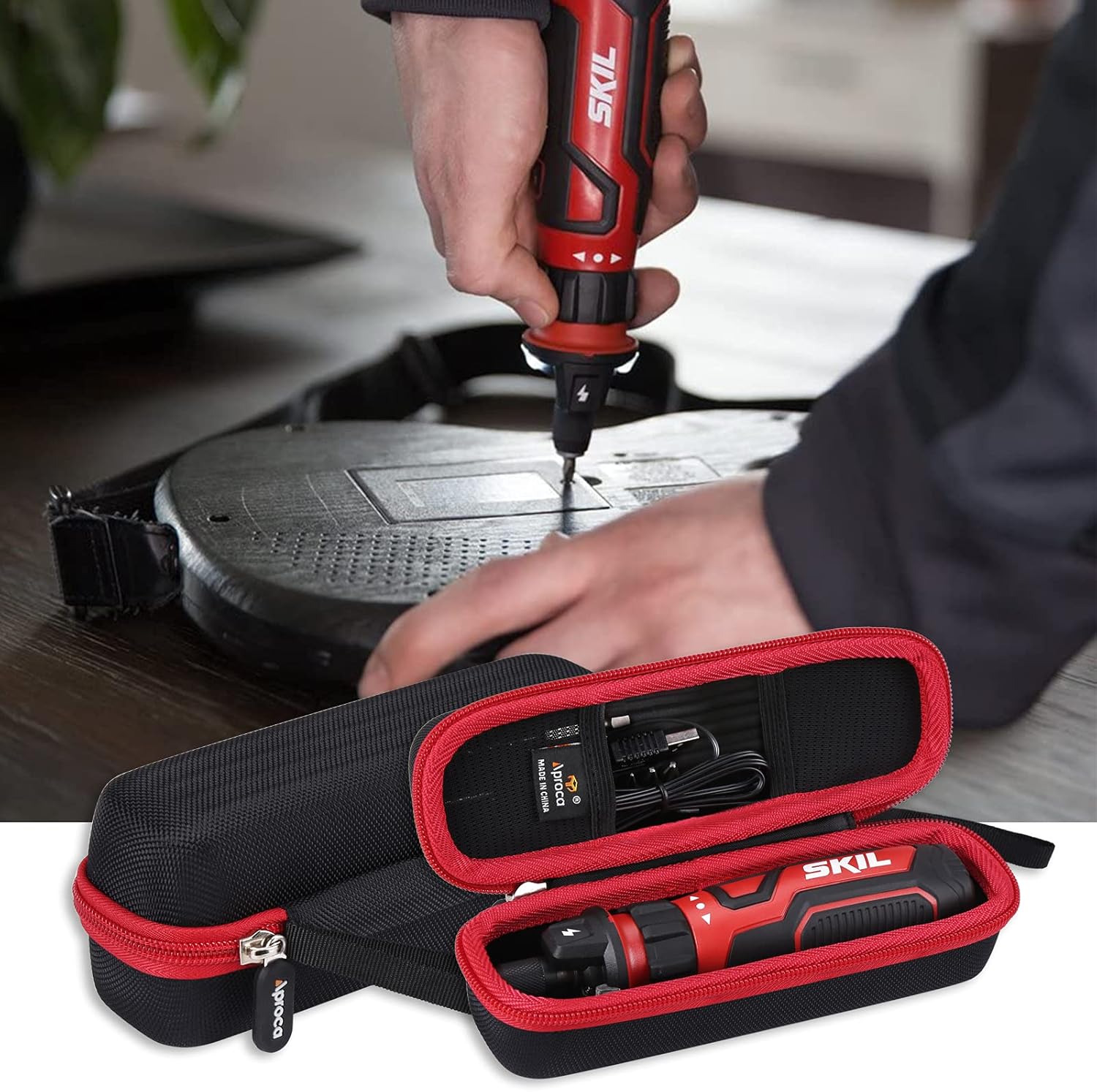 Aproca Case Compatible with SKIL Rechargeable 4V Cordless Screwdriver SD561201, Portable Storage Bag for Accessories (Case Only) - Image 5