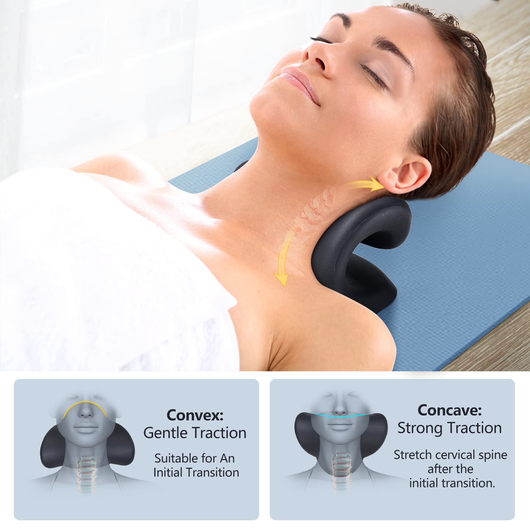 Neck Stretcher for Neck Pain Relief, Heated Cervical Traction Device