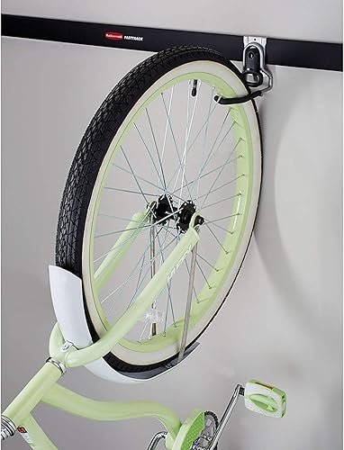 Miniatura 7 de Rubbermaid FastTrack - Soporte universal de alta resistencia para almacenamiento de bicicletas, gancho vertical para colgar en la pared, para