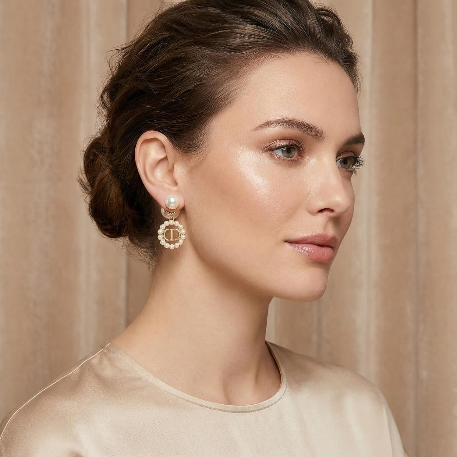 18K Gold Plated Copper Pearl Earrings Non Allergenic Birthday Gift Baroque Exquisite Jewelry Shining And lustrous Earrings For Women - Image 2