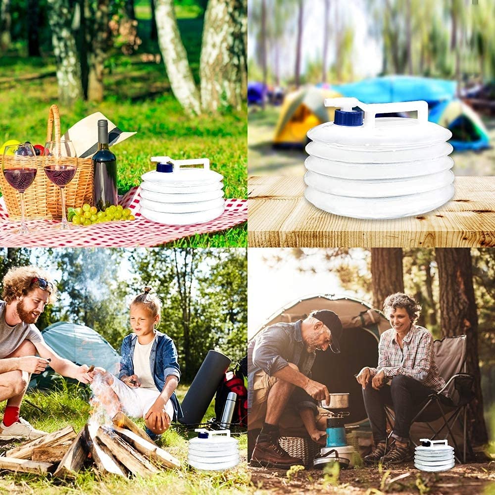 Conteneur d'eau pliable 5L porteur d'eau seau d'eau pliable avec réservoir d'eau pliable for le camping Pique-nique de voyage BBQ Pêche (Size : 5L 2Pack)