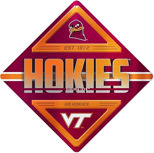 Miniatura 128 de Rico Industries NCAA - Letrero de metal estándar de 16.5 x 16.5 pulgadas, decoración del hogar, dormitorio, oficina, cueva de hombre