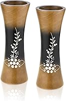 Vista 1 de Aeravida Jarrón de madera cóncava de árbol de mango de 8 pulgadas, diseño de dedalera mágica, decoración de cocina de madera de mango Jarrón hecho