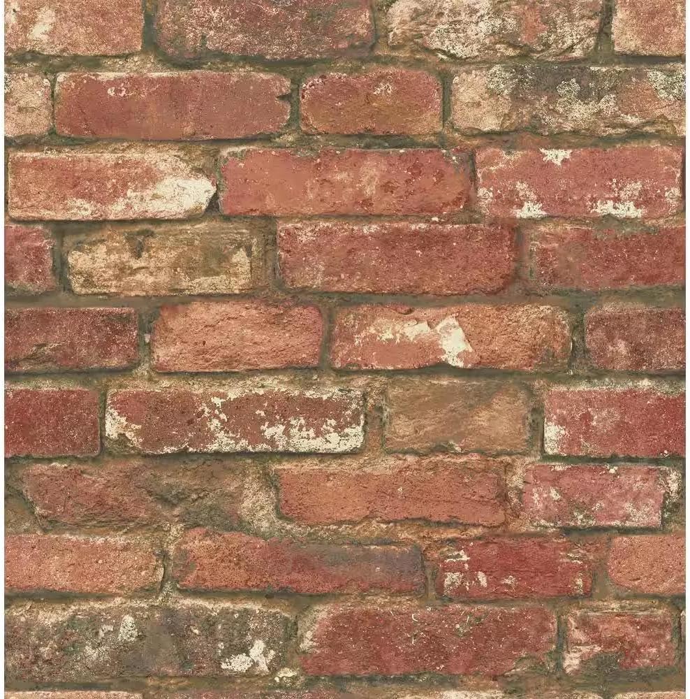 for West End Brick Vinyl Peel & Stick Wallpaper Roll (Covers 30.8 Sq. Ft.)