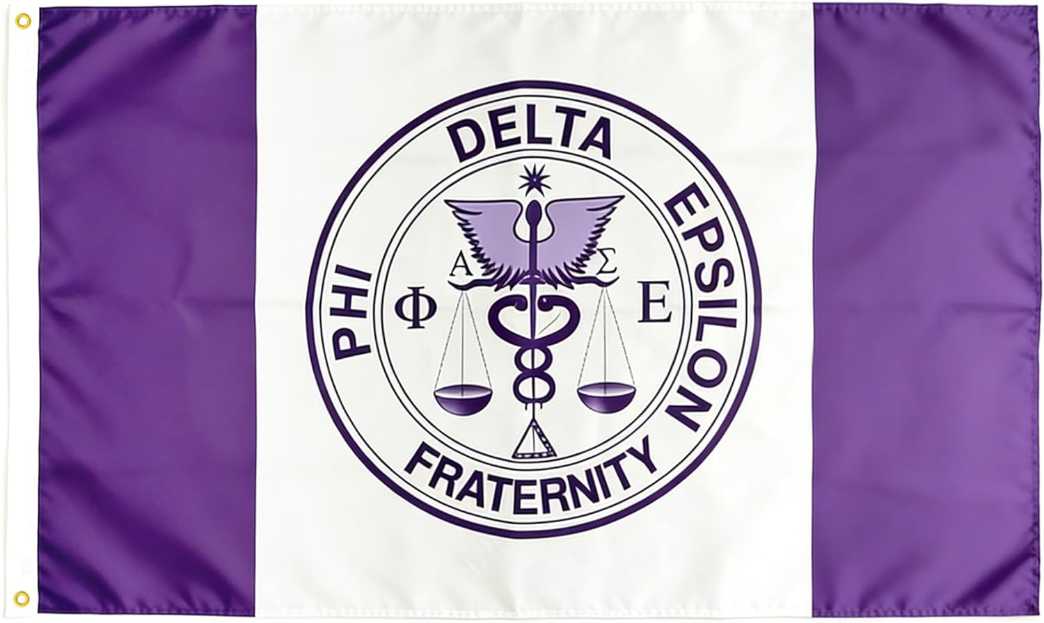 Phi Delta Epsilon Official Fraternity,Brass Grommets & Double Stitch,Polyester Banner Wall Decor for Outdoor Indoor Decoration,3x5 Feet