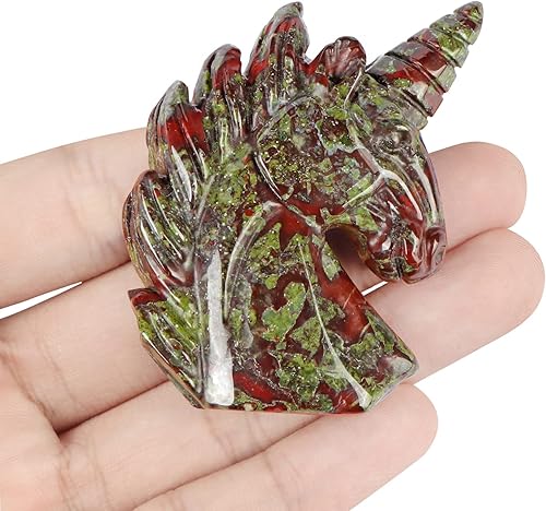 Miniatura 4 de Artistone Estatua de piedra preciosa de cristal de unicornio de 2 pulgadas, colección de esculturas tallada a mano con piedra curativa de Reiki