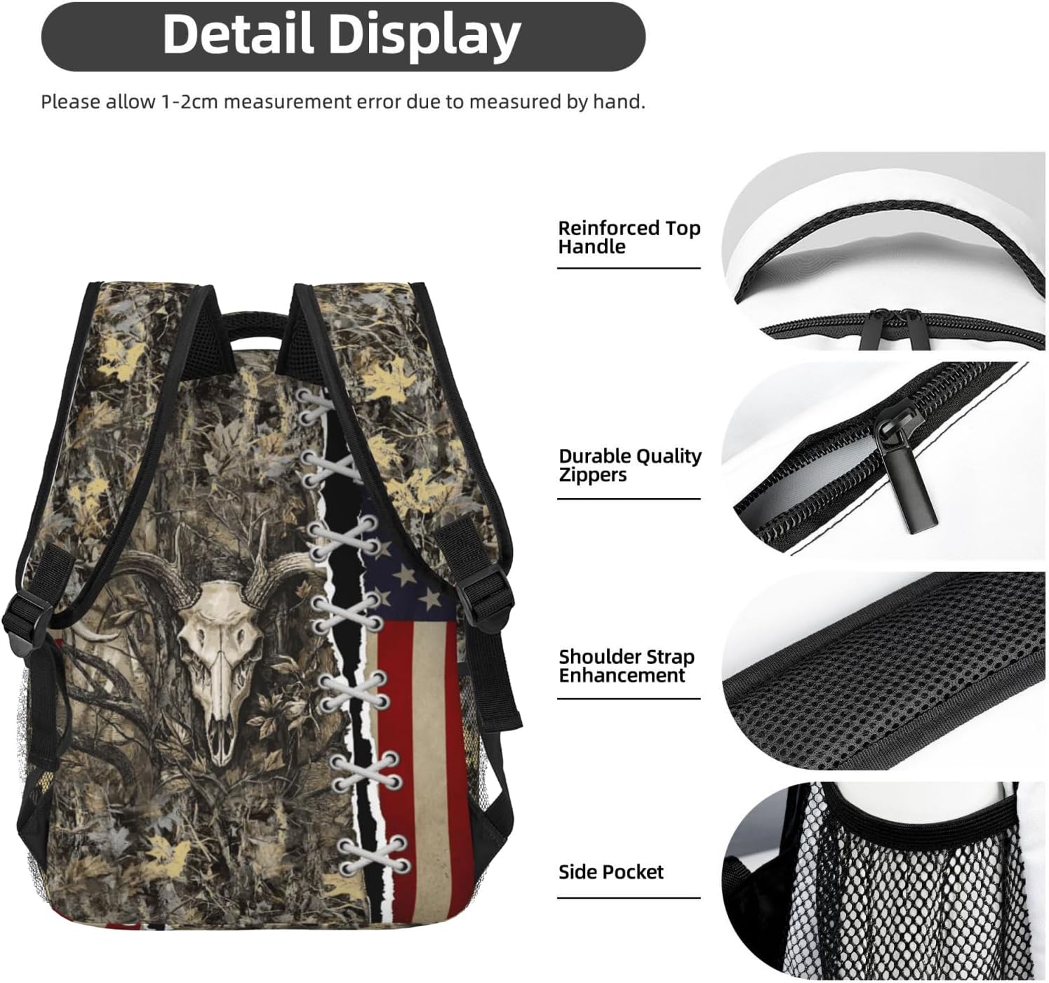 Bookbag For Boys Camo Hunting American Flag Backpack Bookbag For Girls Boy School Lightweight Daypack School Backpack For Boy 8-12 Children Teens Elementary Middle Students image 4