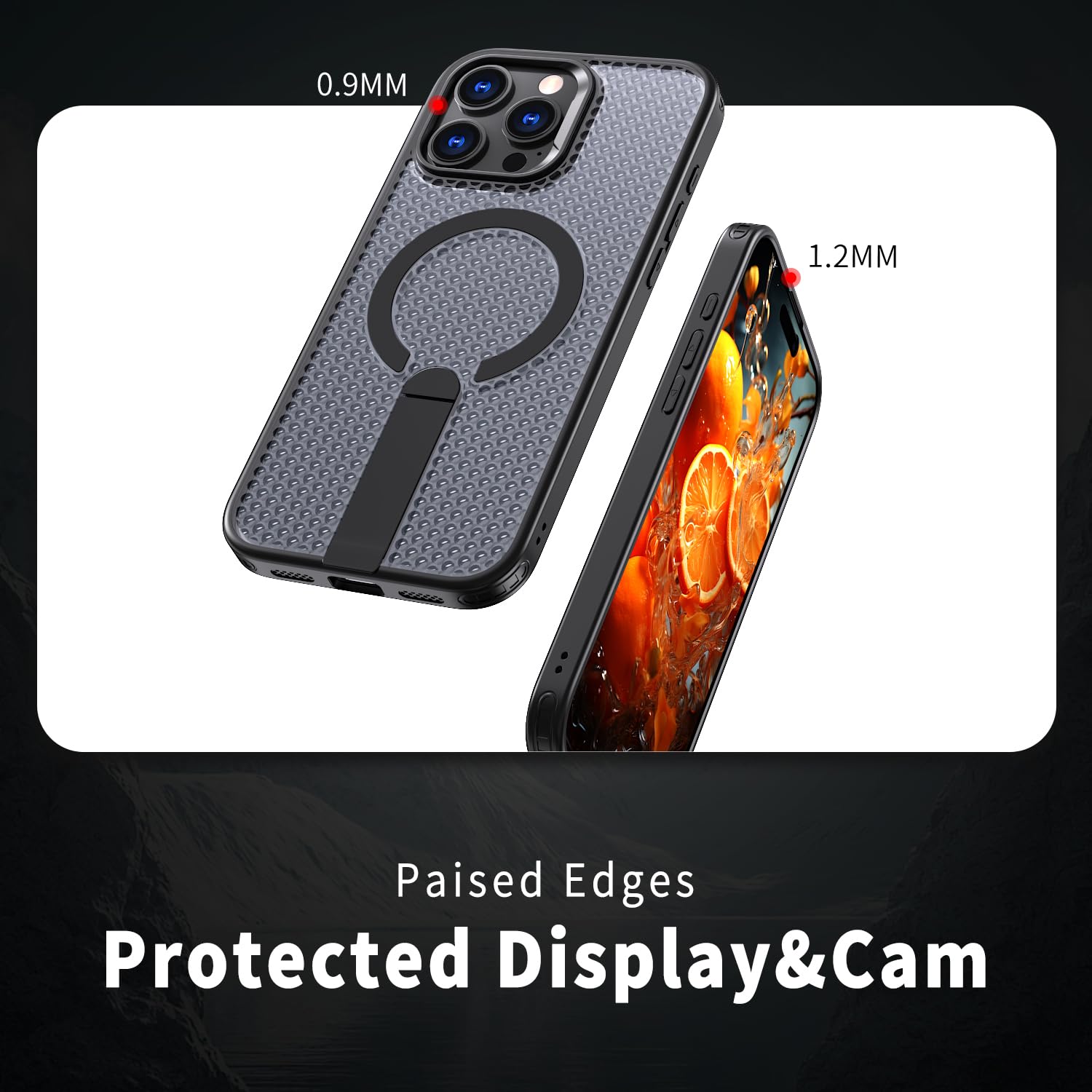Wärmeableitende Handyhülle Für IPhone 14 Pro MAX – Atmungsaktive PC Hülle Mit Silikonrahmen & Magnet