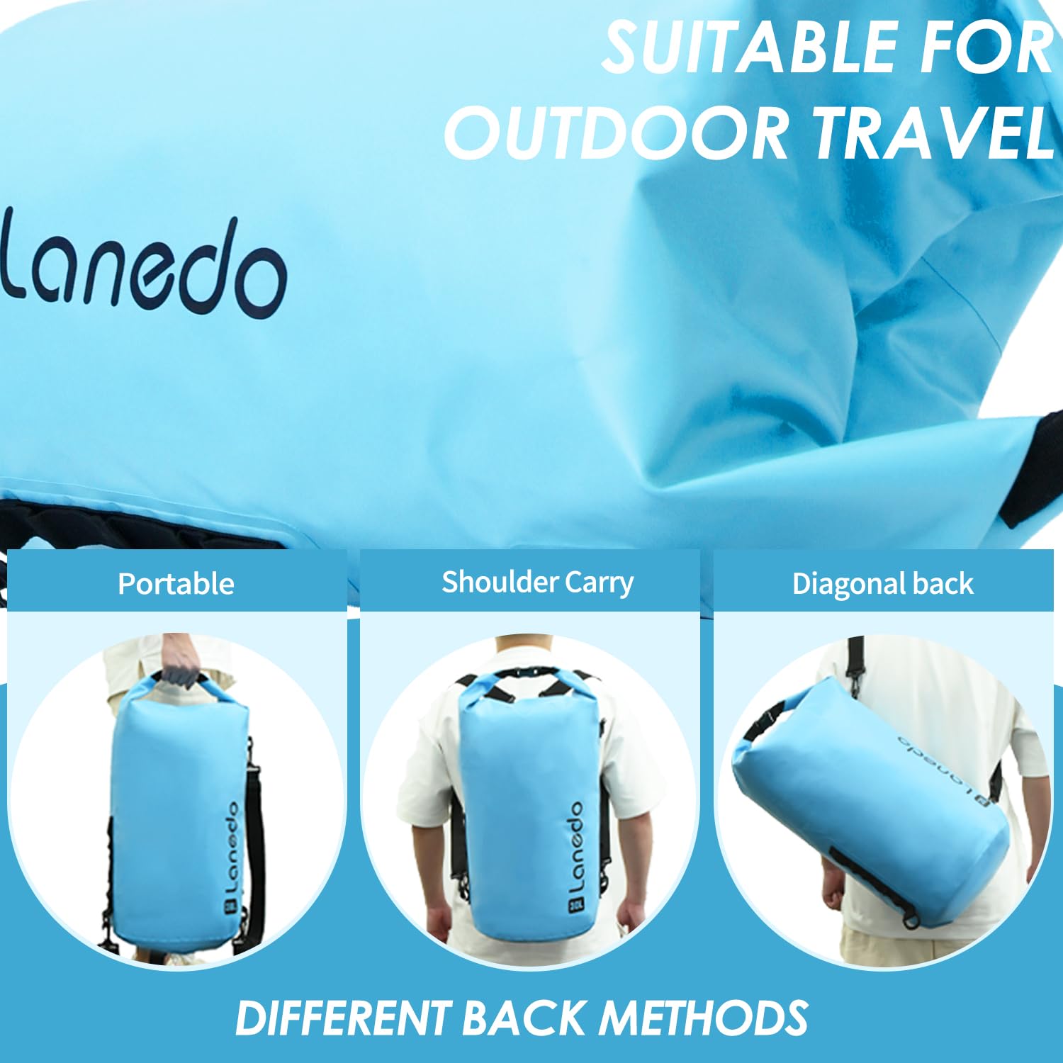 Bolsa seca impermeable para mujeres y hombres, 30 L, ligera, bolsa de almacenamiento en seco, mochila para viajes, natación, canotaje, camping, picnic, kayak, senderismo, esquí, camping y playa
