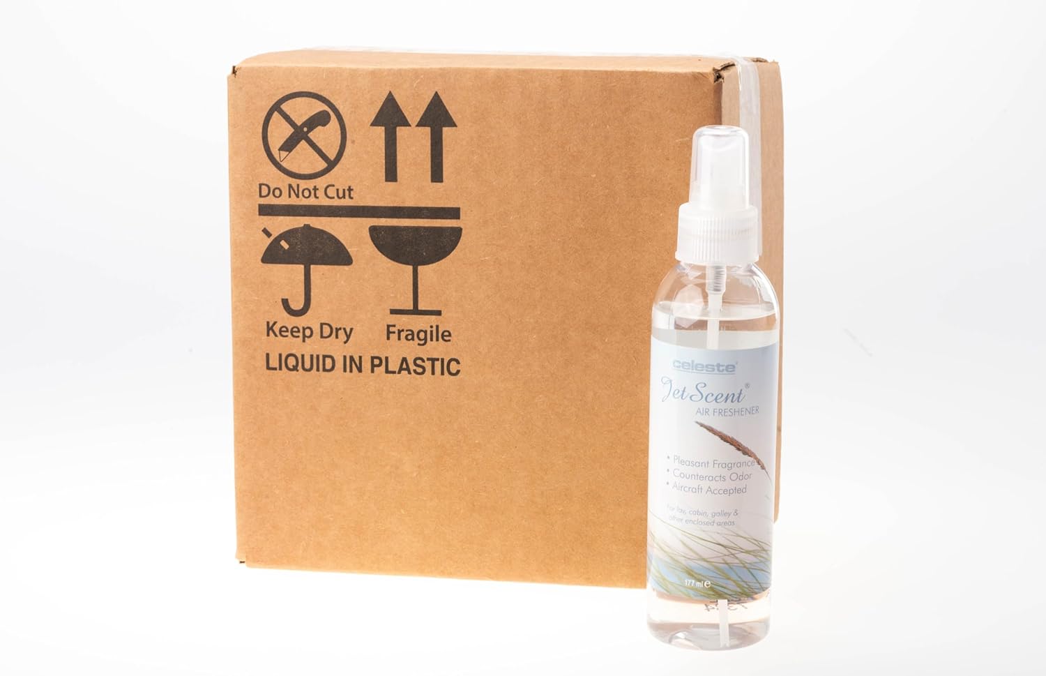 Celeste JetScent LS-6800 Clean & Pure Air Freshener (Case of 12 x 6oz) | Aviation Grade Odor Neutralizer | Non-Aerosol Pump Spray | Safe for Aircraft Cabins & Fabrics