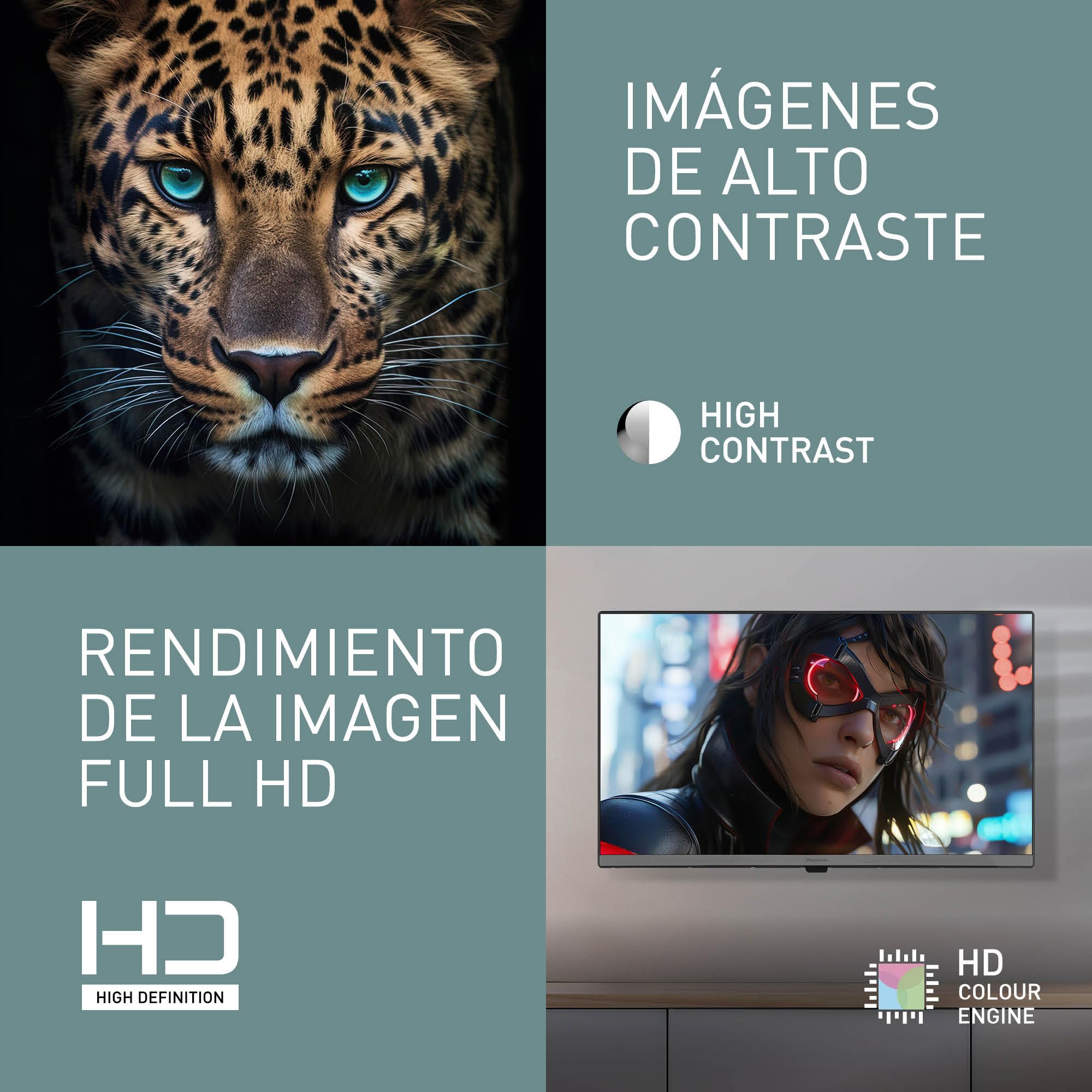 Panasonic TB-24S40AEZC, 24 Pulgadas televisor, HD LED, TiVo | Control De Voz Google y Alexa, Modo De Juego, Reproductor Multimedia, HDR, HDMI, WLAN, Smart TV, Serie S40