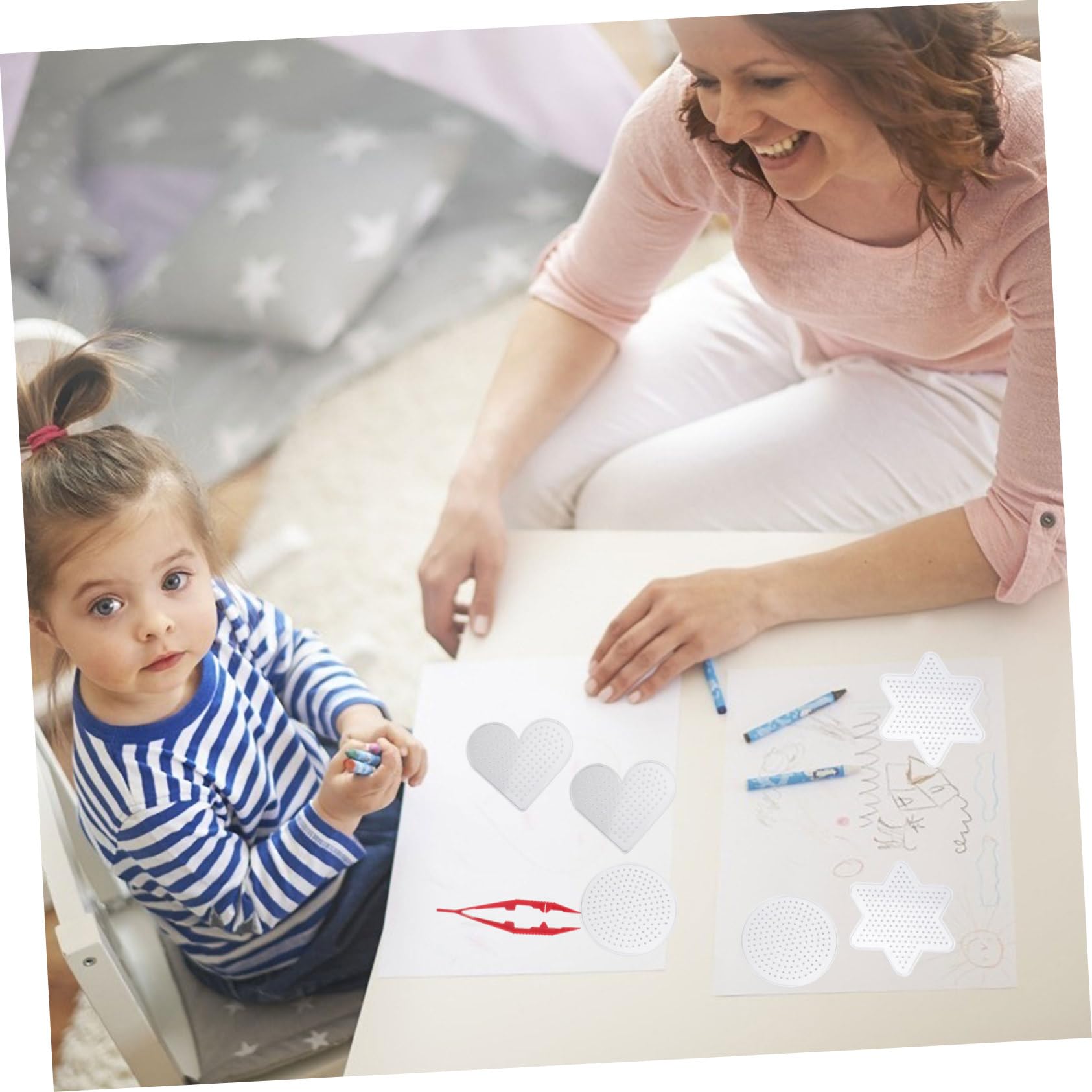 Garneck DIY Educational Tool Set 14pcs Plastic Bead Boards Fuse Beads Random Style