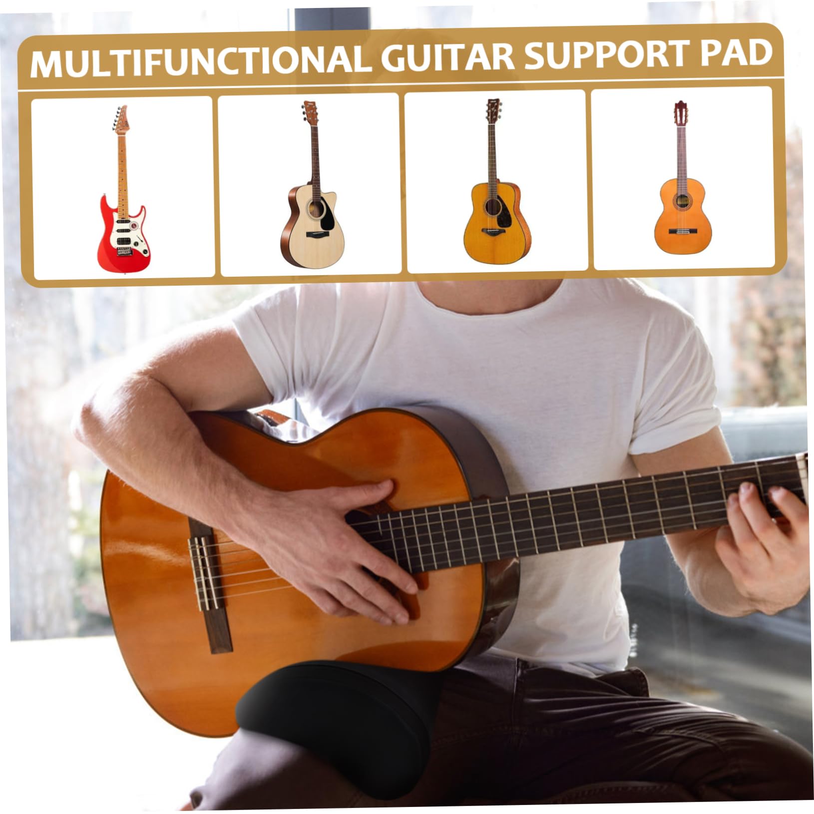 Coussin de Soutien Guitare Fa-60s Réglable, Aide à Posture