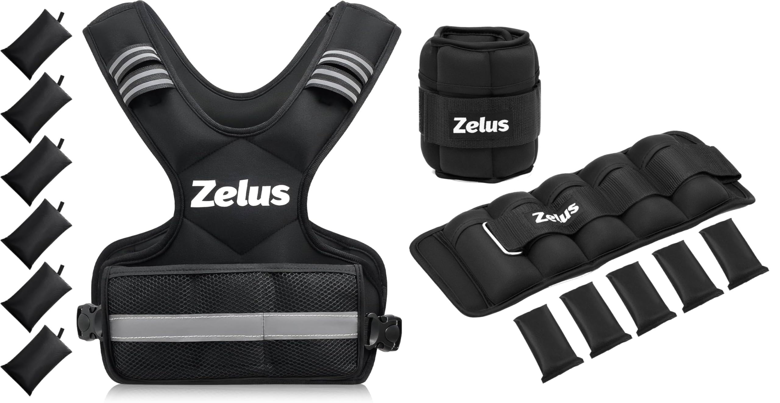 Adjustable Weighted Vest 11-20 lb Ankle Weights Set - Enhance Training Build Strength Muscle Perfect for Running Strength