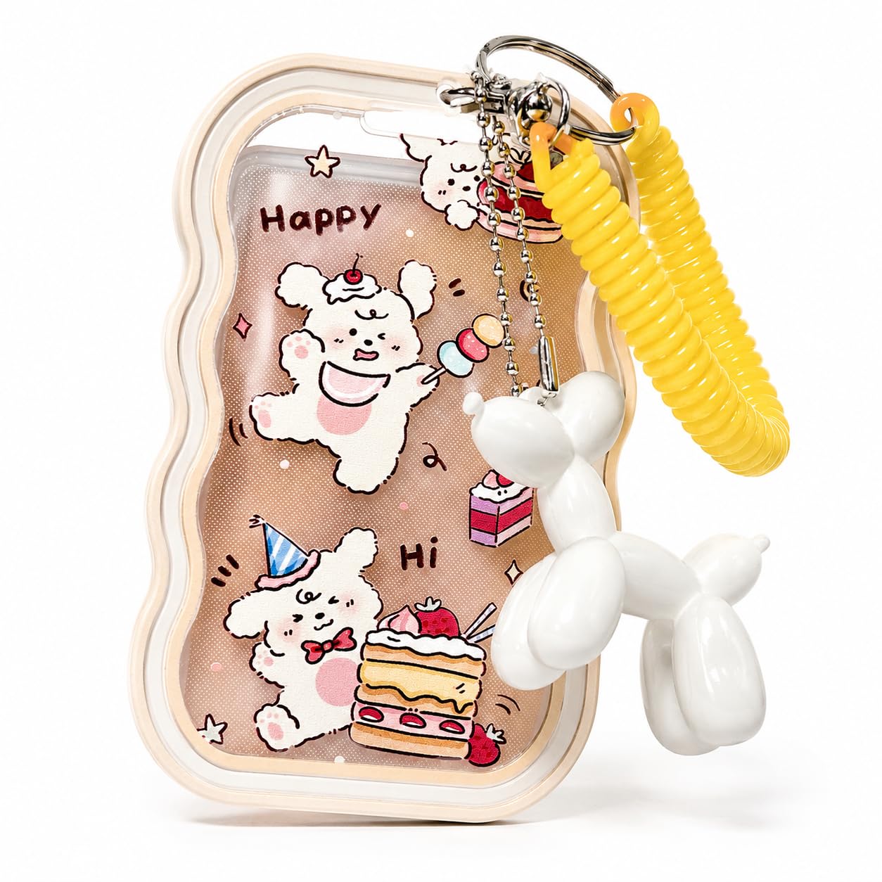 Cute Card Holder Keychain, Transparent Photo Card Holder with Retractable Wrist Strap, Doll Charm, Double Slot ID Pass Cover for School Travel Gift-image-32