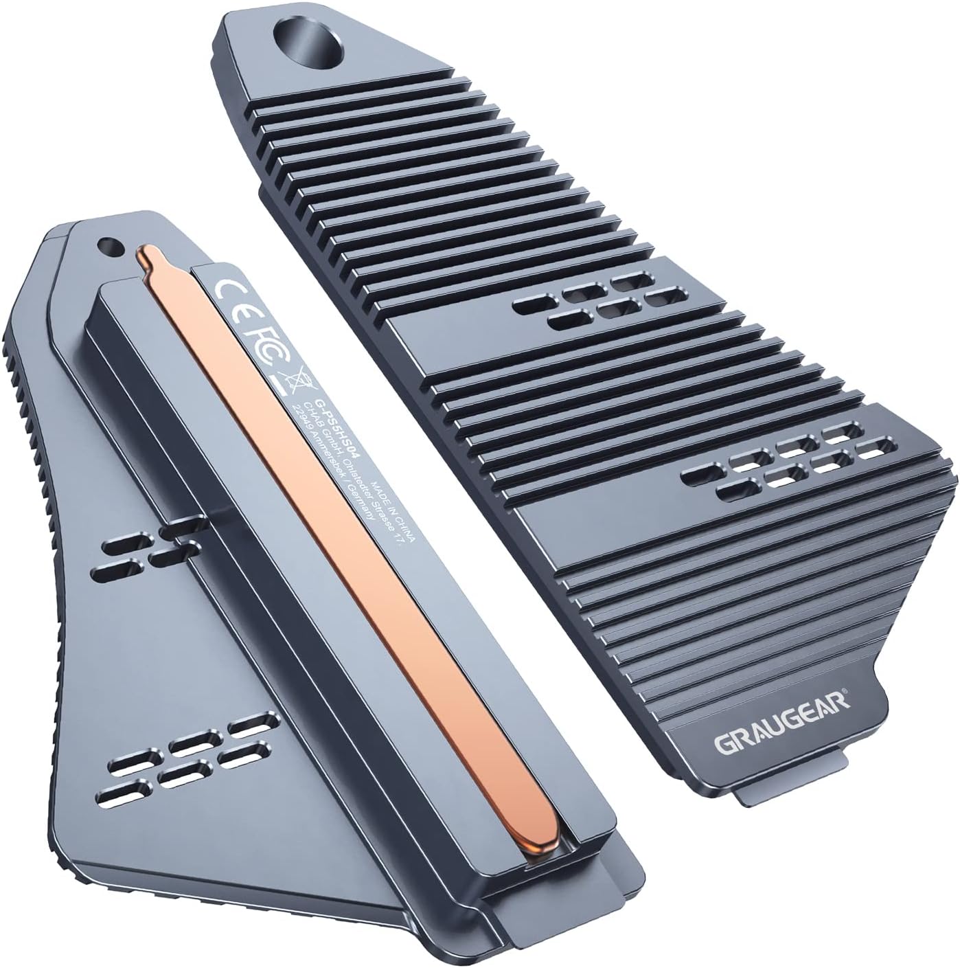 GRAUGEAR PS5 SSD Heatsink Cover, M.2 NVMe PS5 Heatsink, Shuttle Shaped Design, Heat Dissipation with Heat Pipe Cooler and Aluminum Fin for NVMe M2 PCIe 4.0 [G-PS5HS04] (PS5)