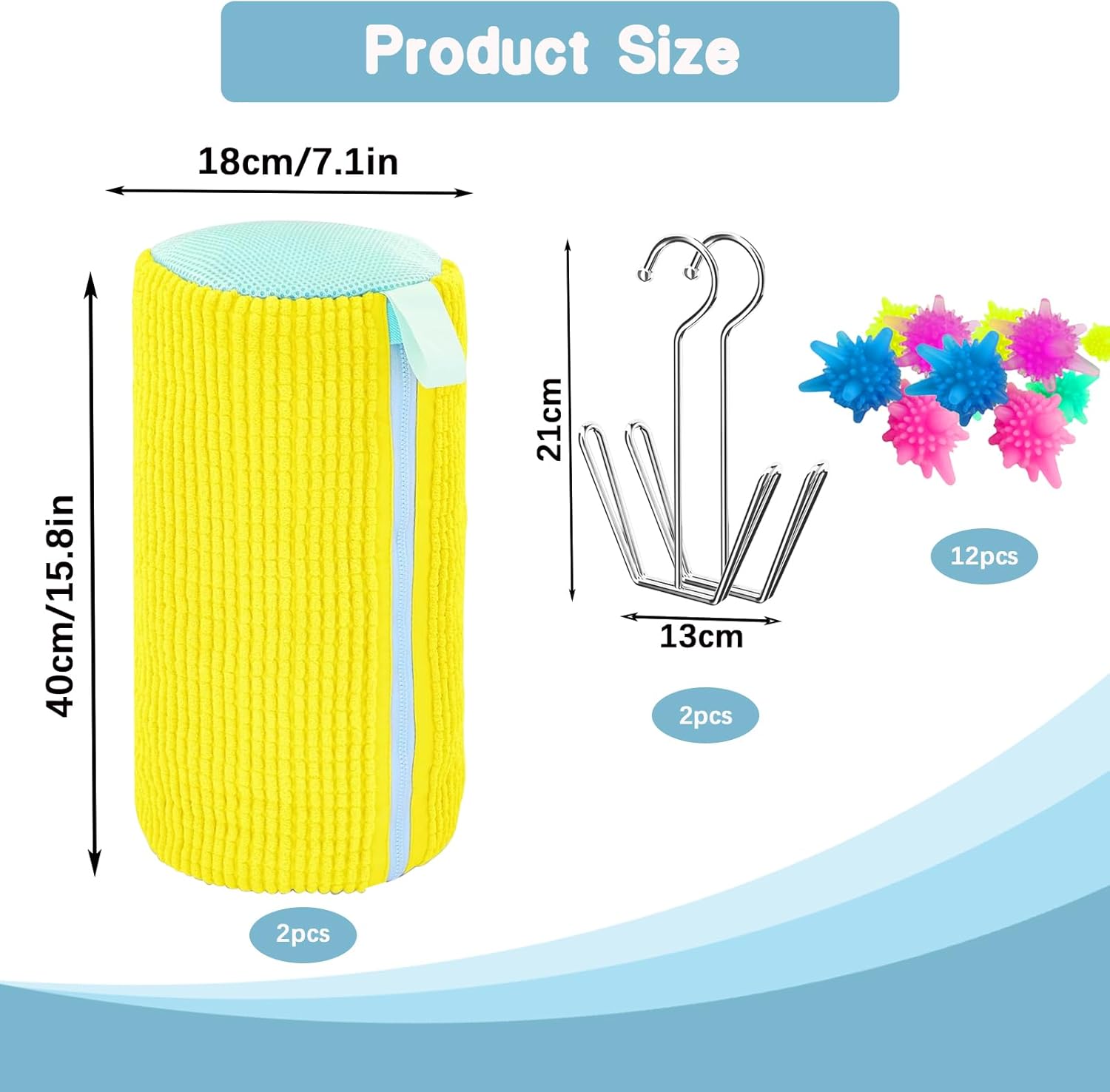 Shoe Washing Machine Bag（2 Pack）- Reusable Shoe Washing Machine Bag, With 2 Drying Racks 12 Cleaning Ball, Sneaker Tennis Cleaner Kit, Quick Clean for Busy Families-Yellow - Image 2