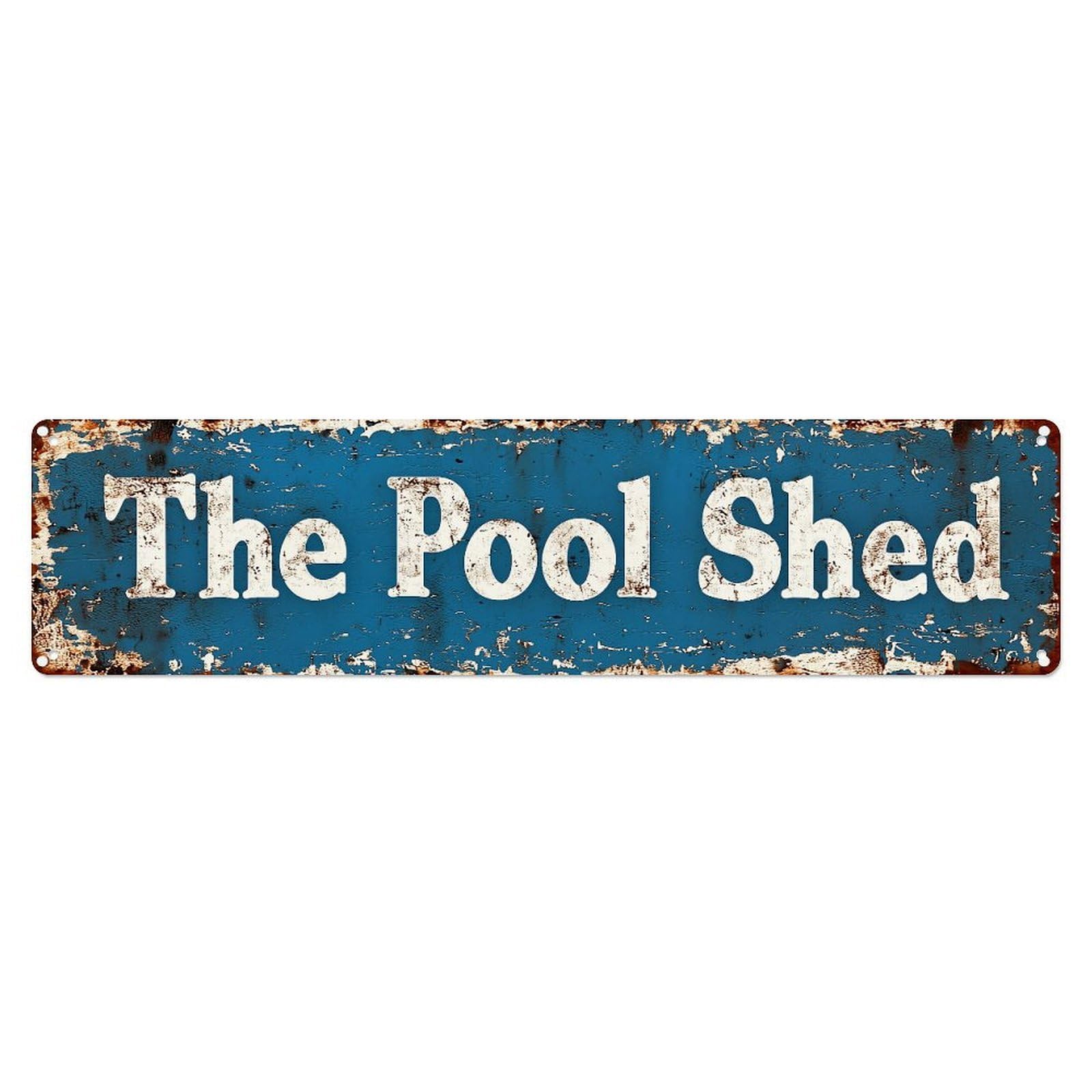 Jdyansheng Vintage The Pool Shed Sign Tin Sign Metal Poster Metal Signs For Home Man Cave Bar Cafe Kitchen Laundry Room Wall Decorations 4X16 Inches