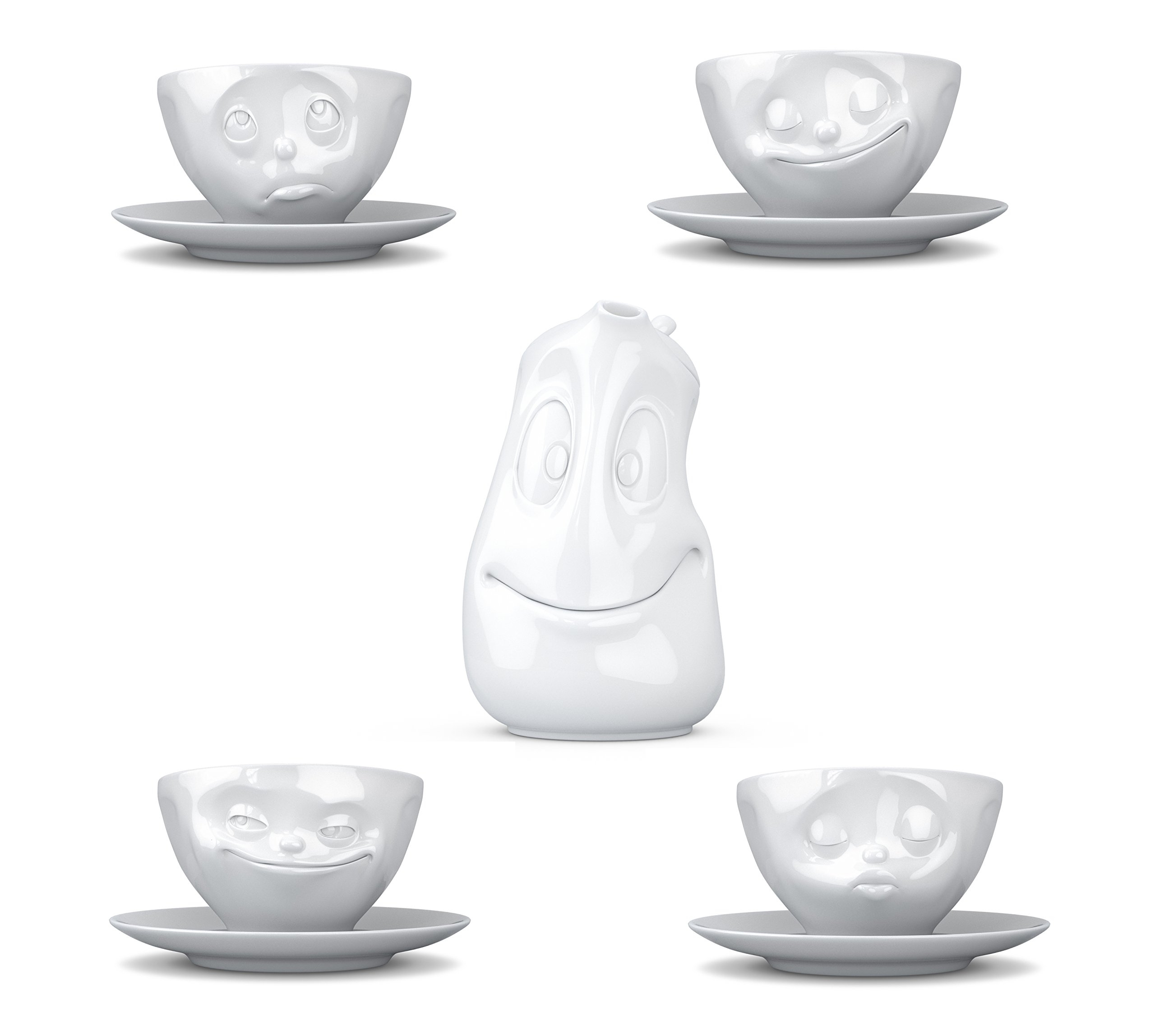 Fiftyeight Geschirrset 5-teilig / 4 Kaffeetassen und Tee- bzw. Kaffeekanne (1,2l)
