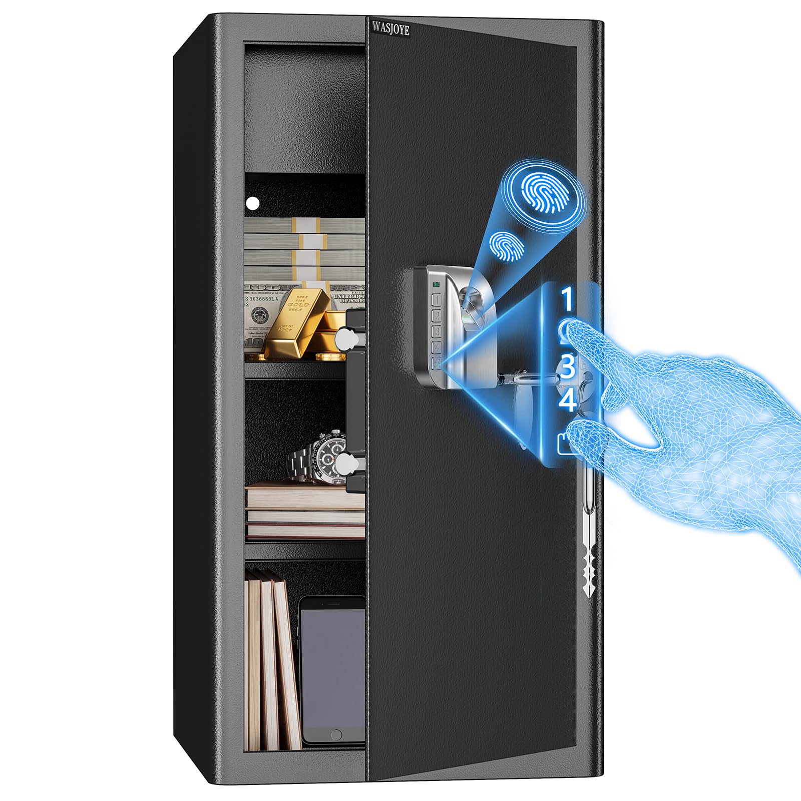 103L Grand Digital Caja Fuert Huella Dactilar con Cajón Ignífuga-70*40*37cm