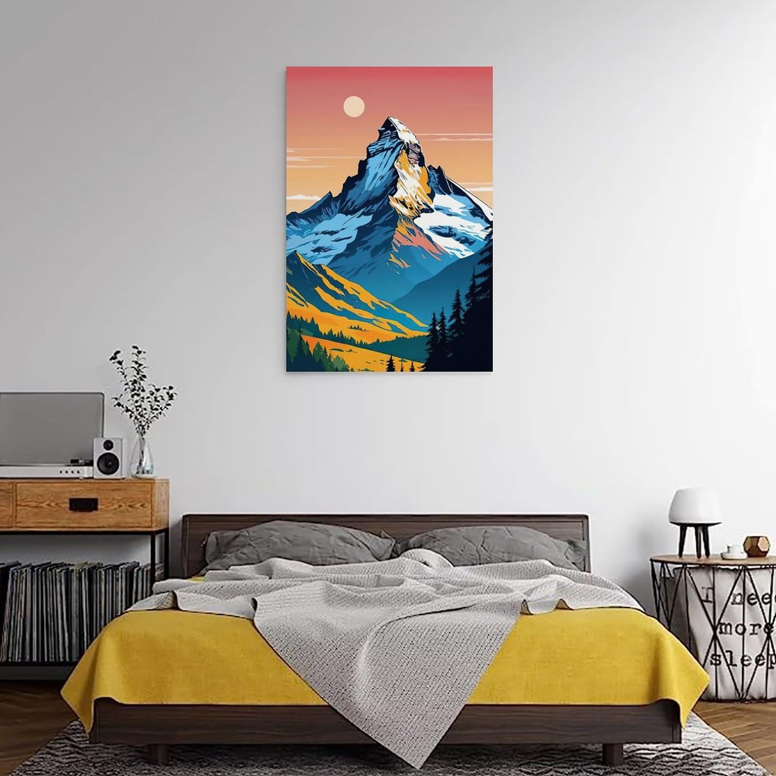 Poster Panoramique Sur Toile Avec Vue Sur La Montagne Lever