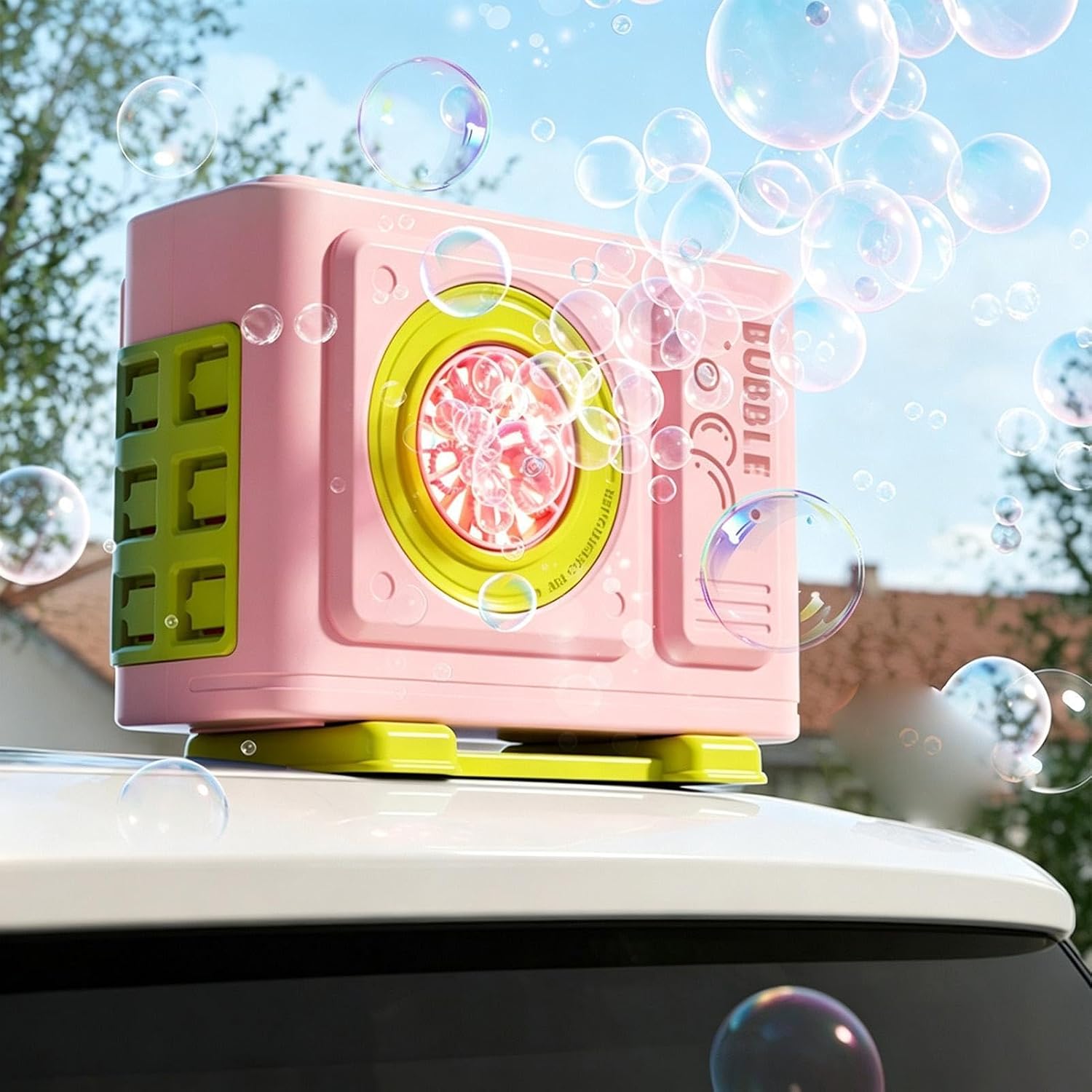 Remote Control Flower Bubble Machine for Kids, Portable Bike Bubble Machine image 4