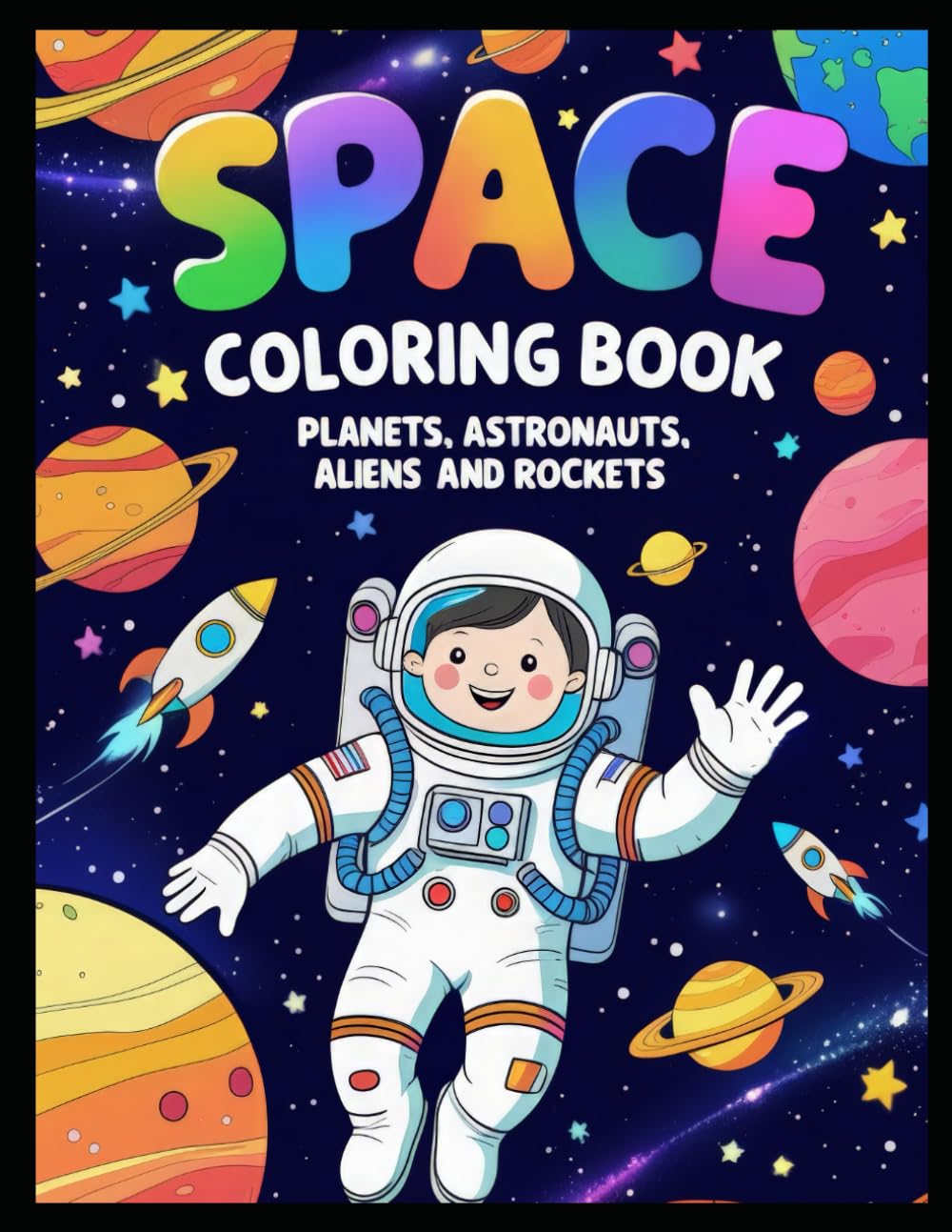 Space Coloring Book for Kids: Planets, Astronauts, Aliens and Rockets