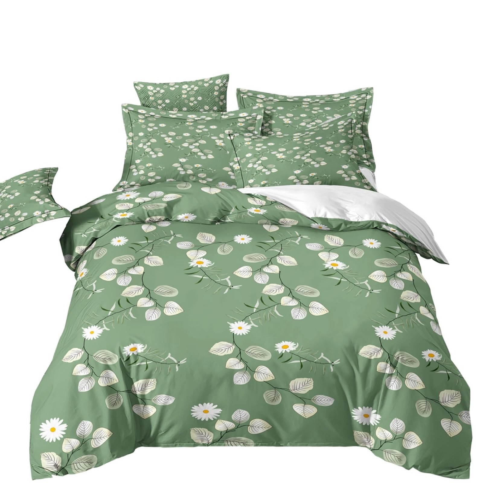Super King Size Duvet Cover Sets Green Leaf Flowers Super King Bedding