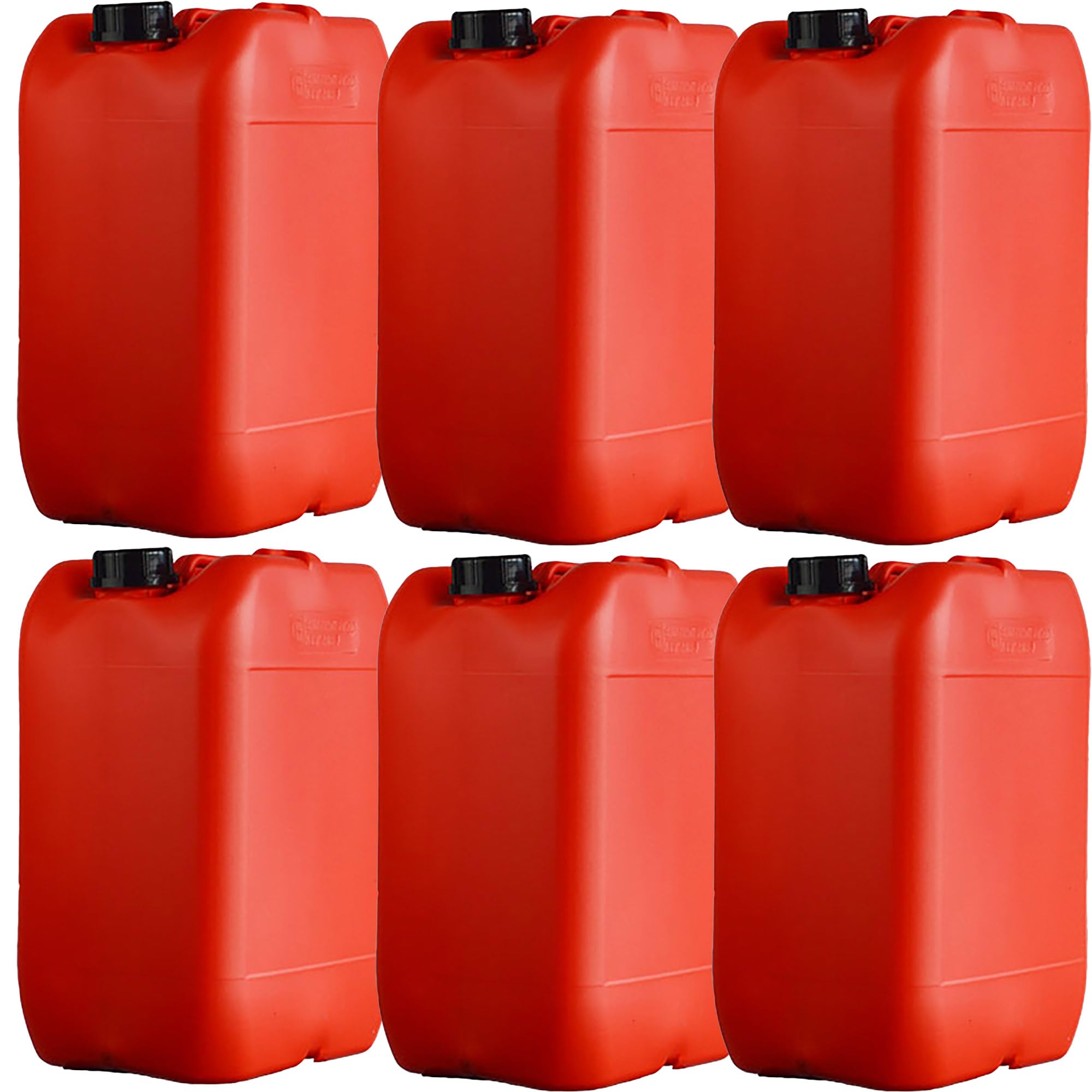 ITP Packaging 20 Liter Plastic Water Storage Container, Red, 6 Pack