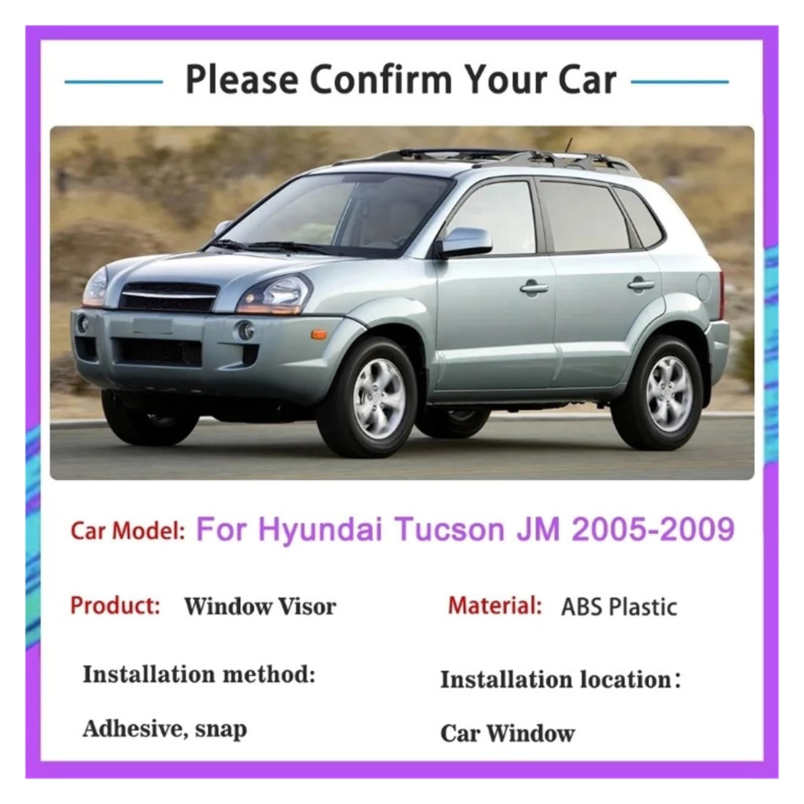 Boczne osłony przeciwsłoneczne na okno samochodu deflektory osłony markizy dymnej pokrywa tapicerka naklejka 4x kompatybilne z Hyundai Tucson JM 2005 2006 2007 2008 2009