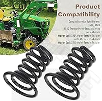 Vista 6 de Paquete de 2 resortes de suspensión para asiento de tractor de césped M154605 compatible con tractor John De-ere para césped y jardín, compatible