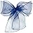 Elegant Organza Chair Sashes Sheer Fabric Sashes for Weddings, Parties, and Special Events - (Pack of 10 Pieces, Navy Blue)