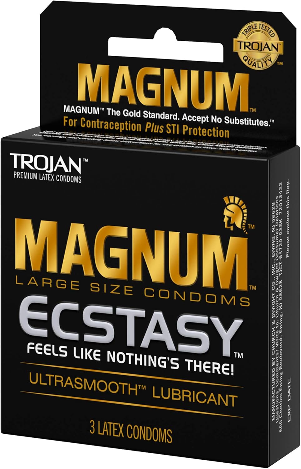 Magnum Ecstasy Large Size Condom, 3 Count (Pack of 6)