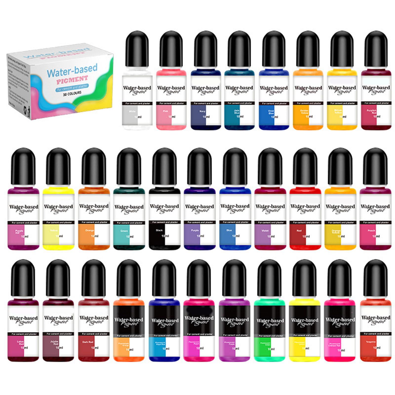 Juego de 30 botellas de tinta, resina epoxi, suministros para hacer joyas, colores intensos, pigmentos, adecuados para manualidades y suministros de manualidades