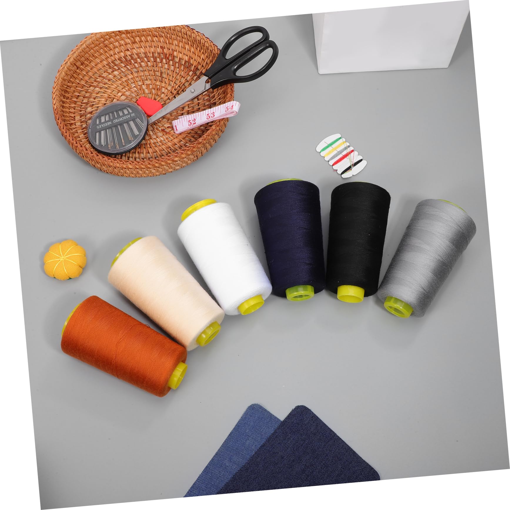 6 Stück Polyester Nähgarn 3000 Yards Bunt für Handnähen und Sticken