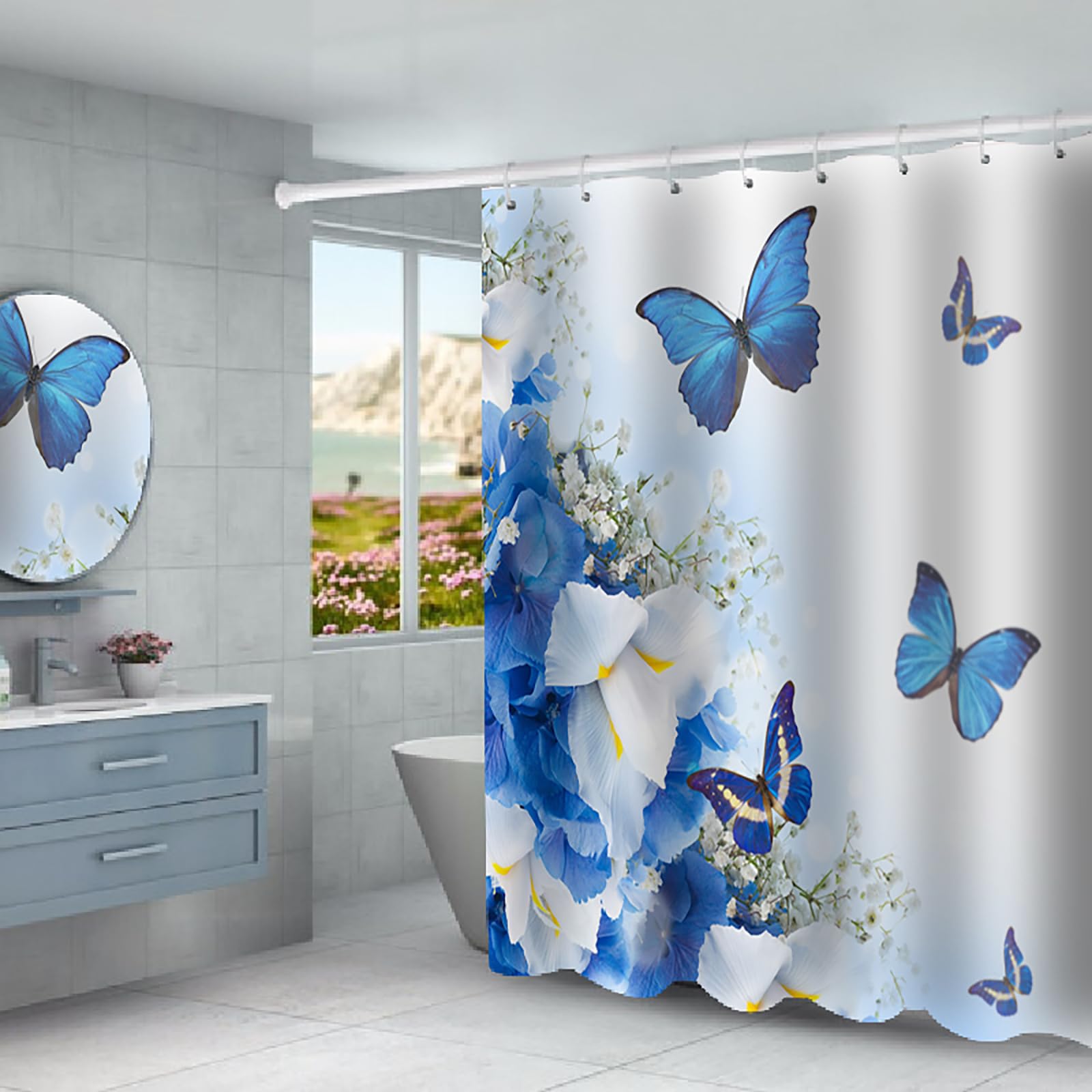 LB Spa Zen Tenda Doccia 120x175cm Fiore dell'acquario della