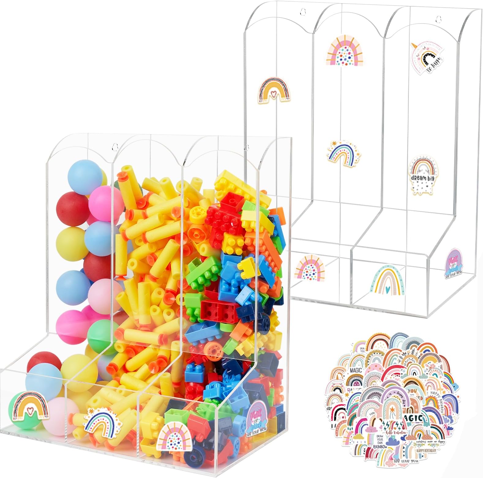 Amazon.com: Acrylic Wall Toy Dispenser - Acrylic Wall Organizer For Toy ...