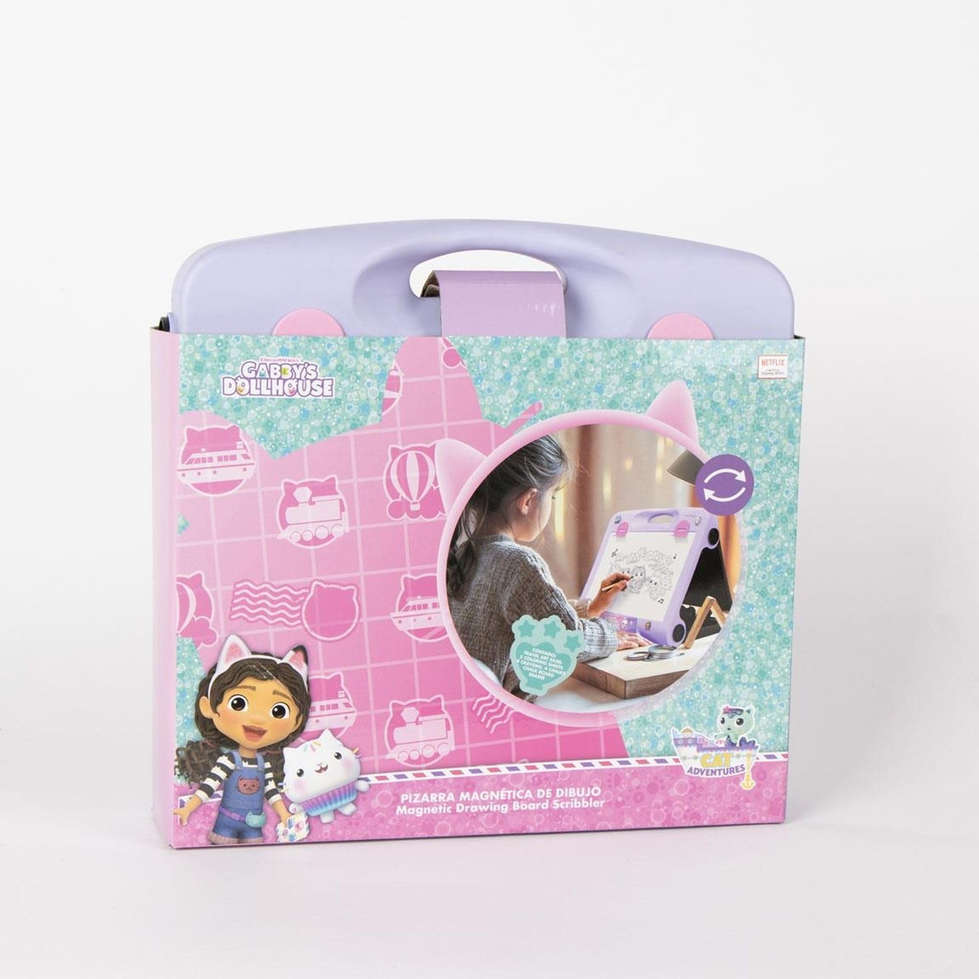 Magnetisches Zeichenbrett „Gabby's Dollhouse“ mit Tragetasche und Zubehör – wiederverwendbares Schreibbrett für Kinder für Mädchen und Fans von „Gabby's Dollhouse“