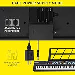 24HOCL Kids Keyboard 61 Keys, Beginner Electronic Piano with One-Key Teaching 100 Tones & Rhythms, Portable Music Keyboard for Children with Microphone, Music Stand [Black]