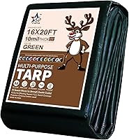 Vista 18 de STARPYNG -Lona verde de 10 mil de 6 x 8 pies, lona de polietileno resistente, impermeable, resistente a los rayos UV, duradera, resistente a