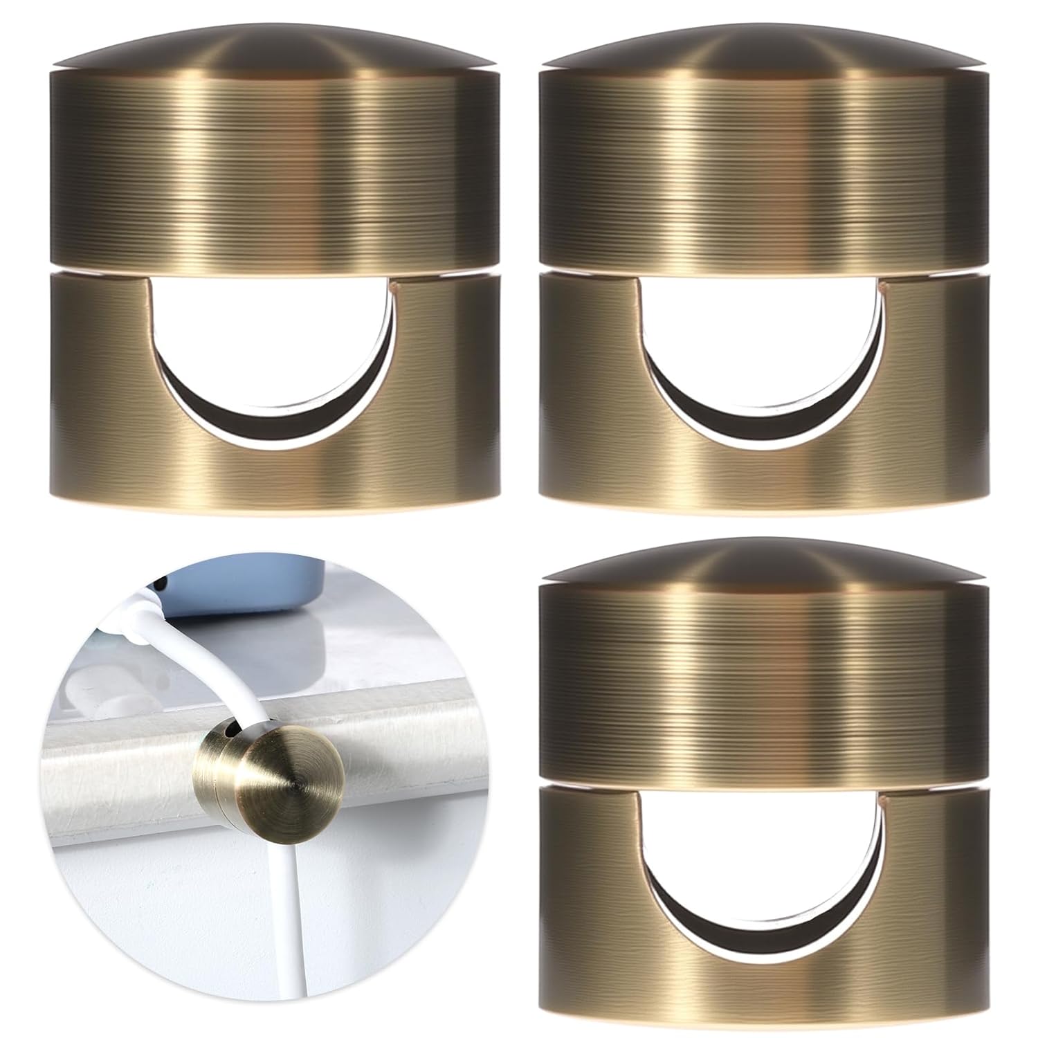 SHENLIU 3 Pcs Cable Anchors for Desk, Adhesive Charger Holders for Cords, Adjustable Cord Holder Cable Clips Cables Management Wire Organizers for Nightstand Desk Office